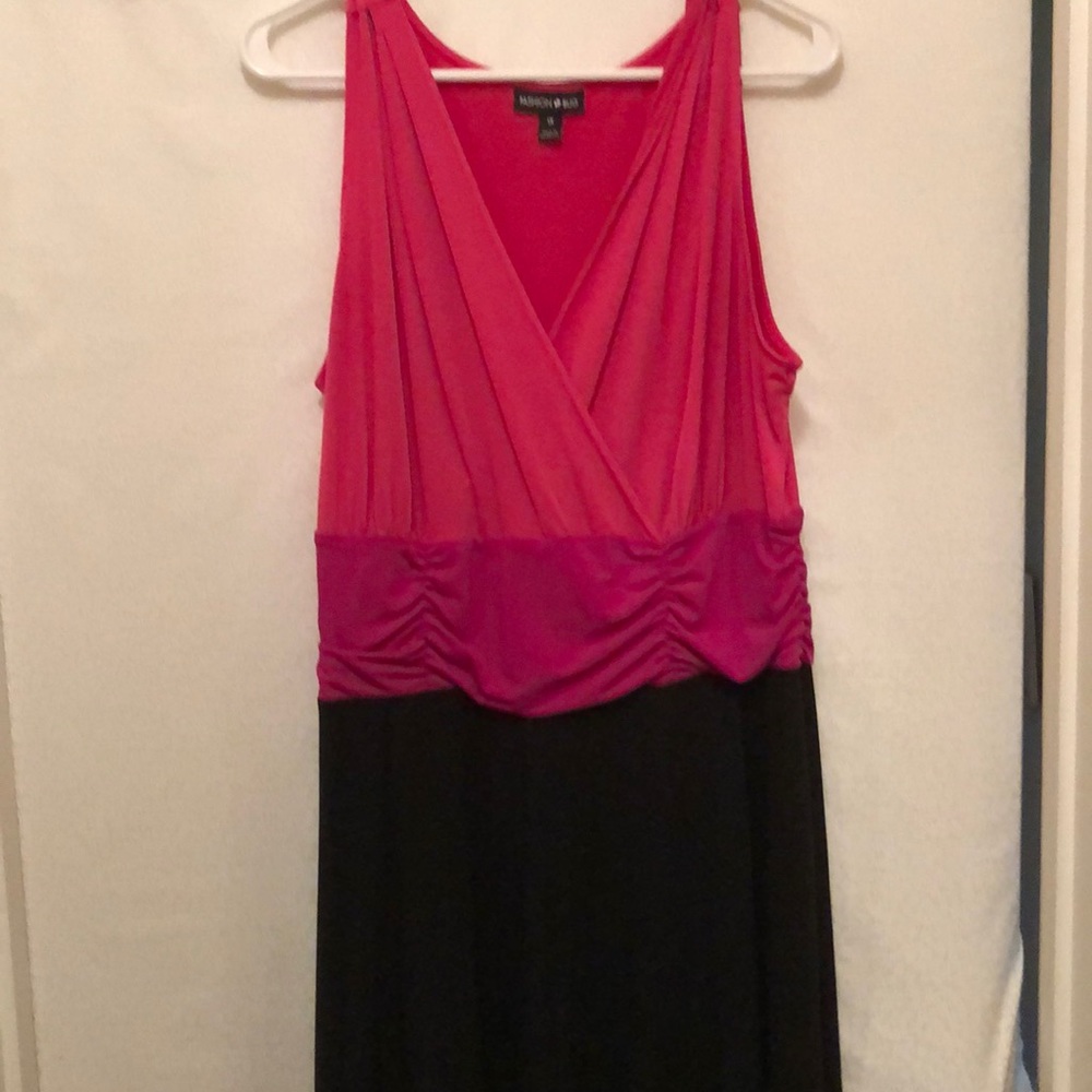 Beautiful pink and black dress.